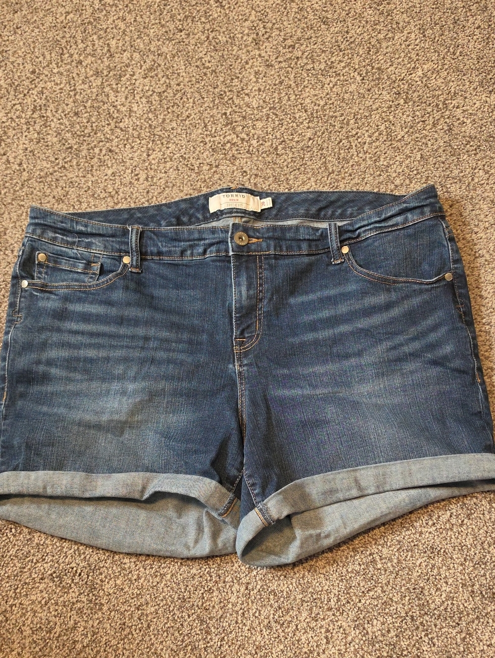 torrid Dark Blue Cuffed Denim Shorts